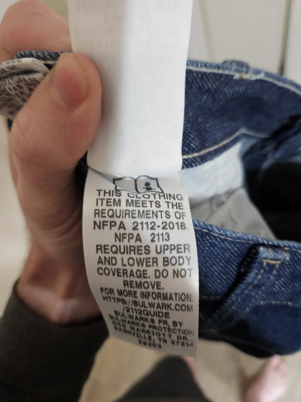 Men's Straight Fit Jeans in Deep Indigo Blue Fire Retardent